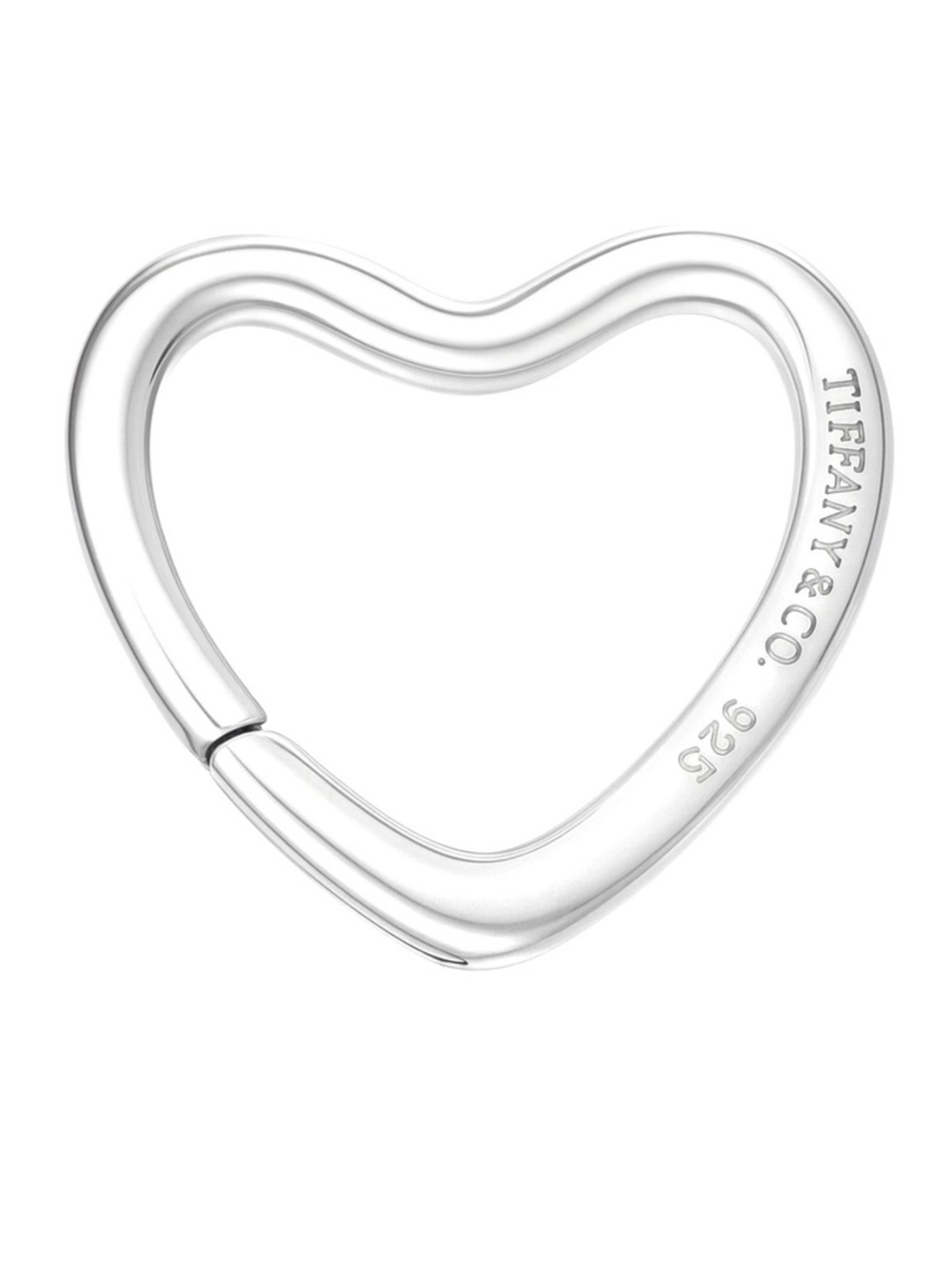 Tiffany & Co. 925 Sterling Silver Heart Key Ring Holder Authentic